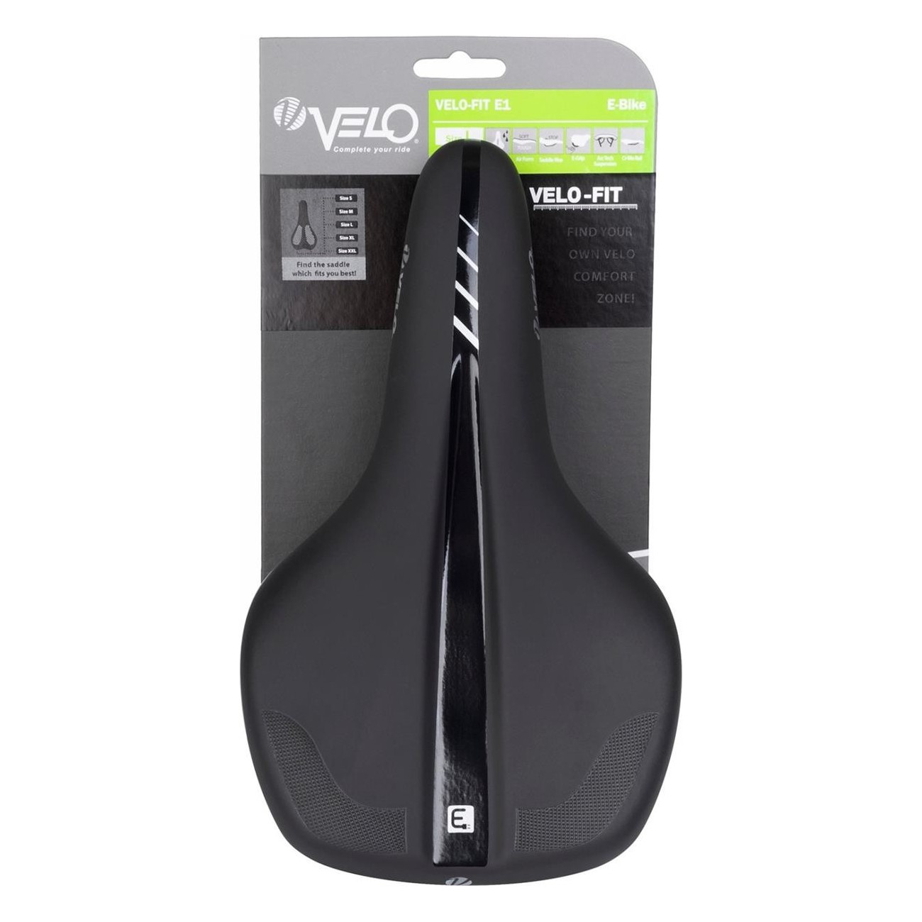 Sella VELO-FIT E1 per E-bike, 160x270 mm, Nero - 8 - Selle - 0887539030506