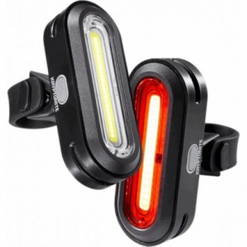 USB Bike Light Set Front and Rear 150 Lumen, 6 Functions, Black - 1