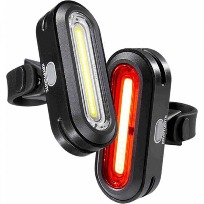 USB Bike Light Set Front and Rear 150 Lumen, 6 Functions, Black - 1