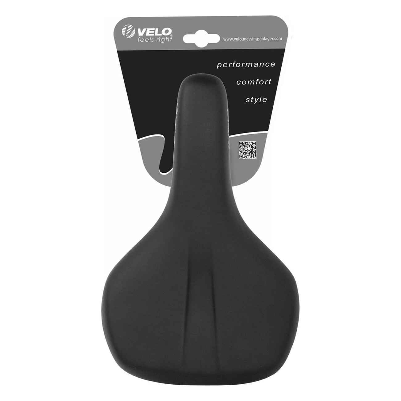 Sella VELO Tour Basic L Nero 267x201mm con Telaio in Acciaio - 6 - Selle - 4015493894094