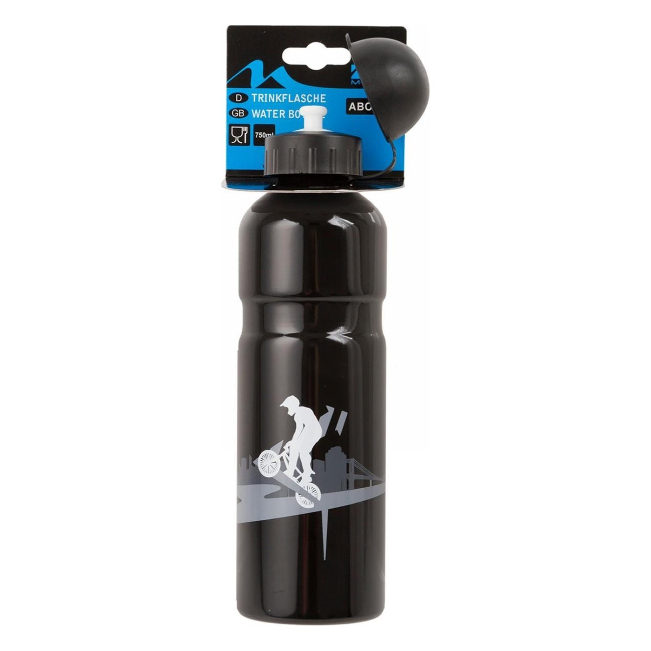 750ml Aluminum Water Bottle with Black Sealing Cap, Assorted Colors - 8