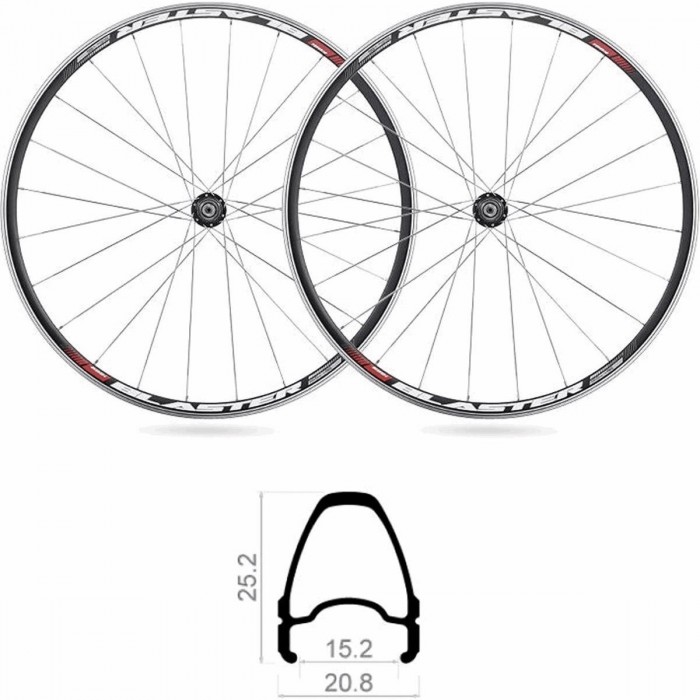 Coppia Ruote Road Blaster 700mm Shimano 11V in Alluminio Nero - Prestazioni e Affidabilità su Strada - 1 - Ruote complete - 8005