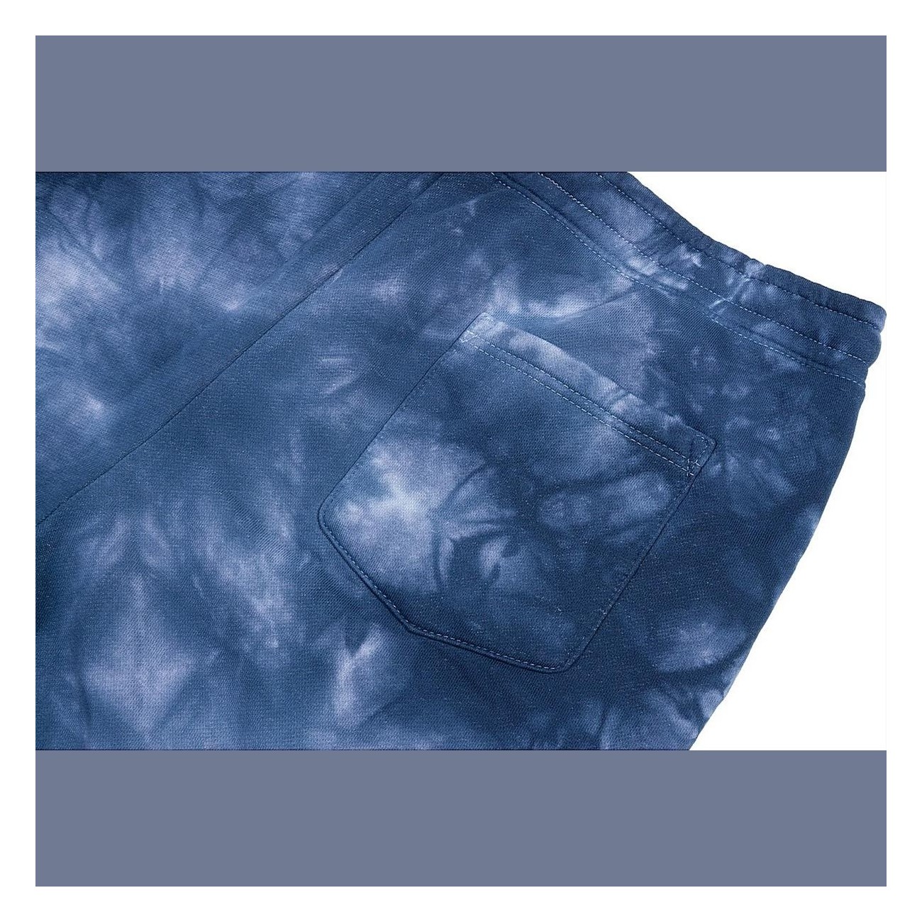 Shorts en Sweat Tie-Dye Bleu Marine Sunday - Taille S, 100% Coton - 4