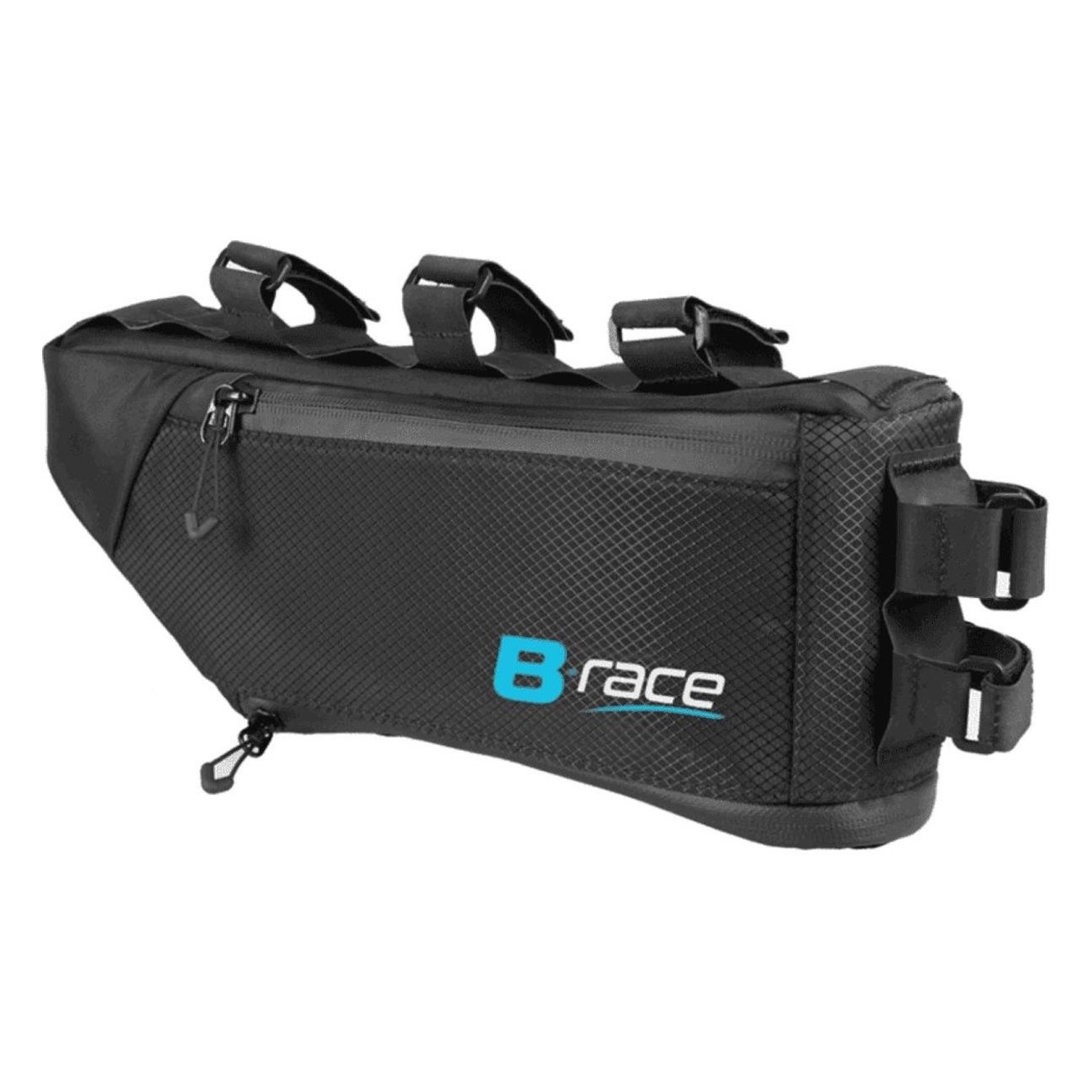 Sacoche de Cadre Bikepacking Extensible 4L en Nylon Noir - 35,5x7x14 cm - 1