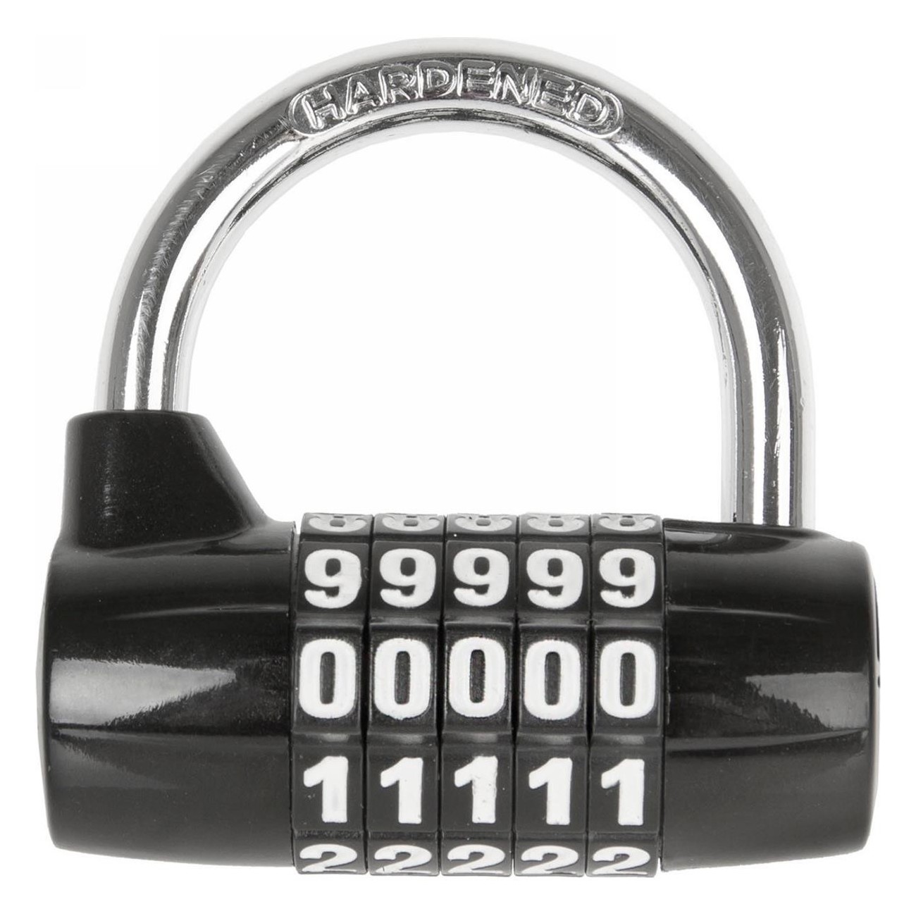 M-WAVE Black Combination Lock with 5 Discs - Size 64x60x27 mm - 1