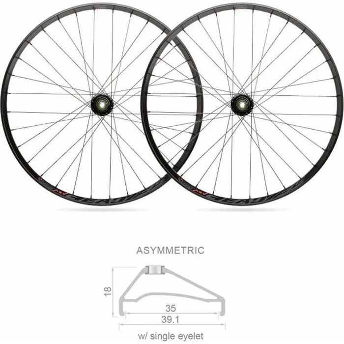 Ruedas MTB Tubeless 27,5' Boost Shimano 10/11V, Perfil 35mm, Negro - 1