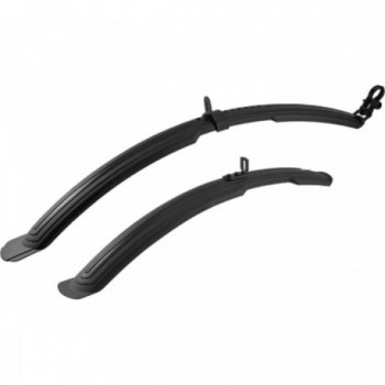 MTB Mudguard Kit 24-26' in Black Plastic with V-brake and Cantilever Screws - 1