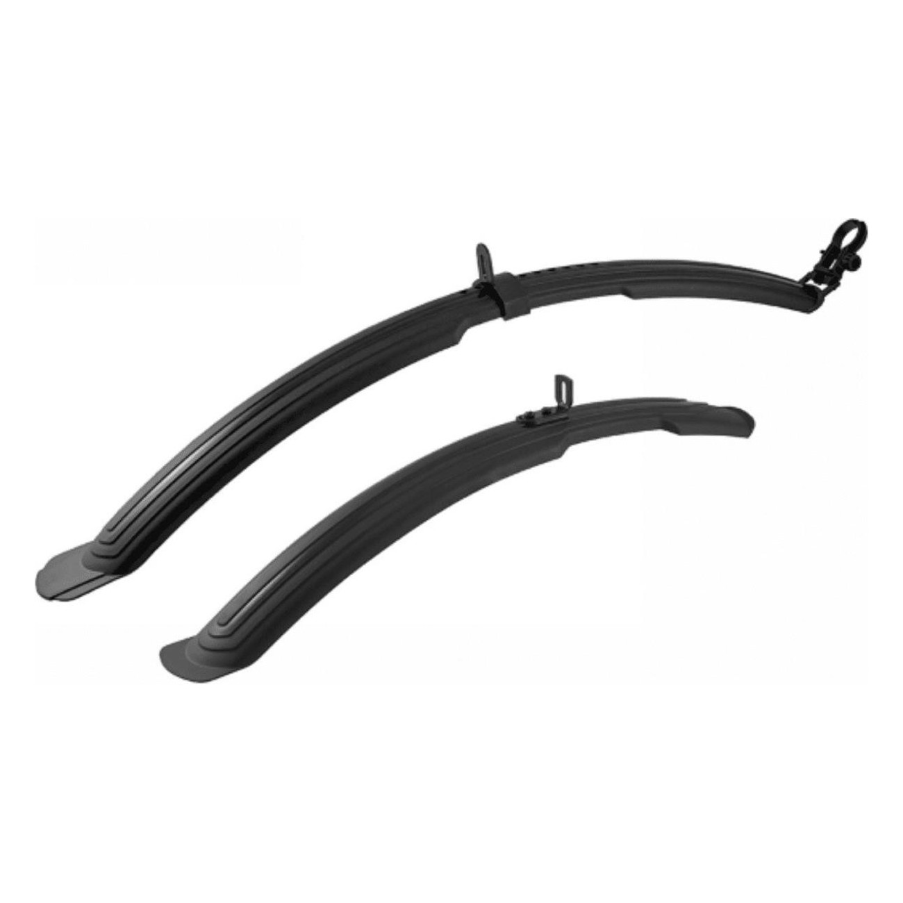 MTB Mudguard Kit 24-26' in Black Plastic with V-brake and Cantilever Screws - 1