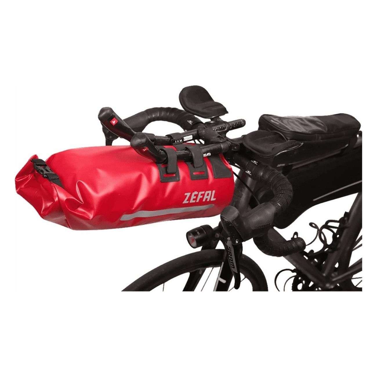 Bolsa de Manillar Zefal Z Adventure Aero 8L Impermeable Roja para Aerobar - 2