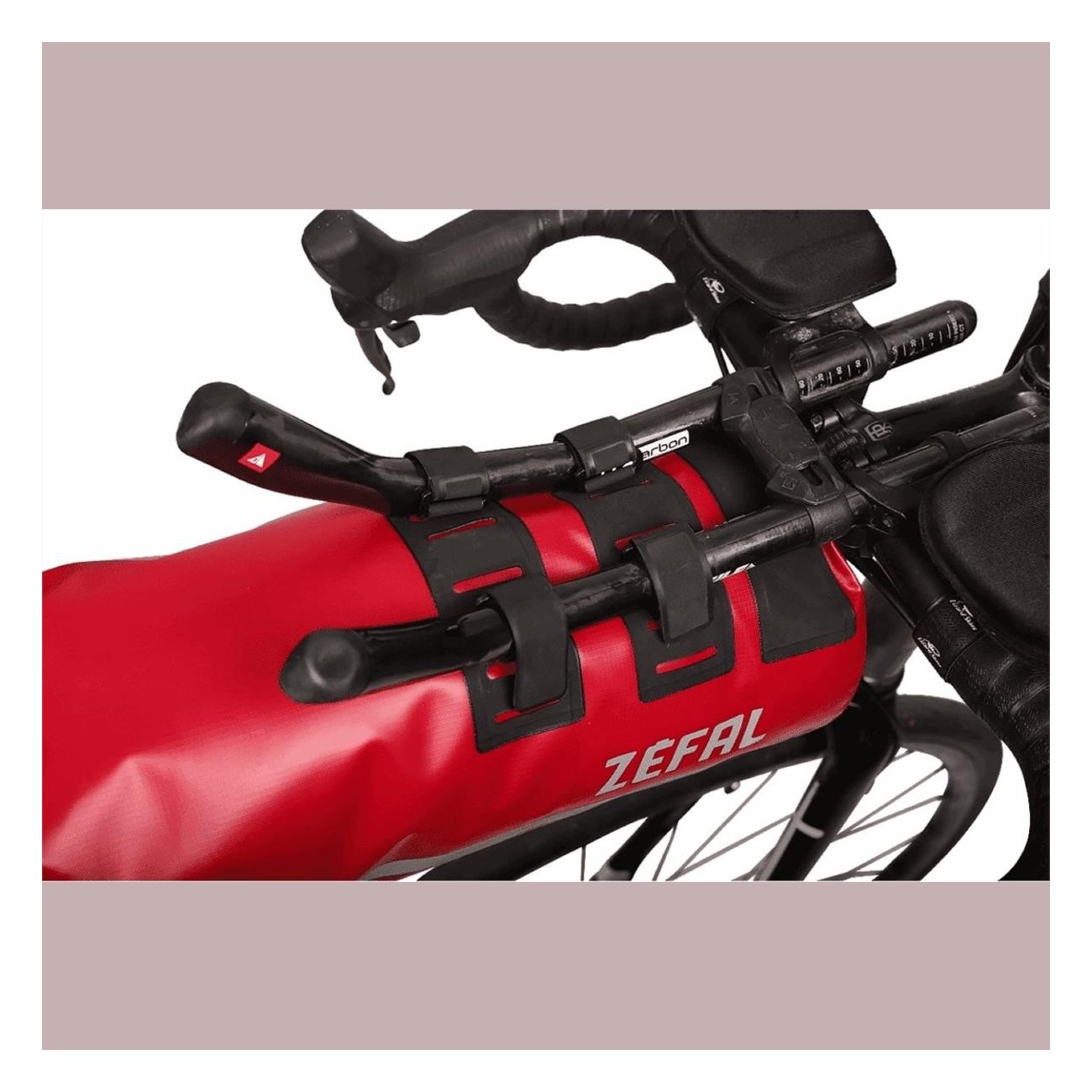 Bolsa de Manillar Zefal Z Adventure Aero 8L Impermeable Roja para Aerobar - 3