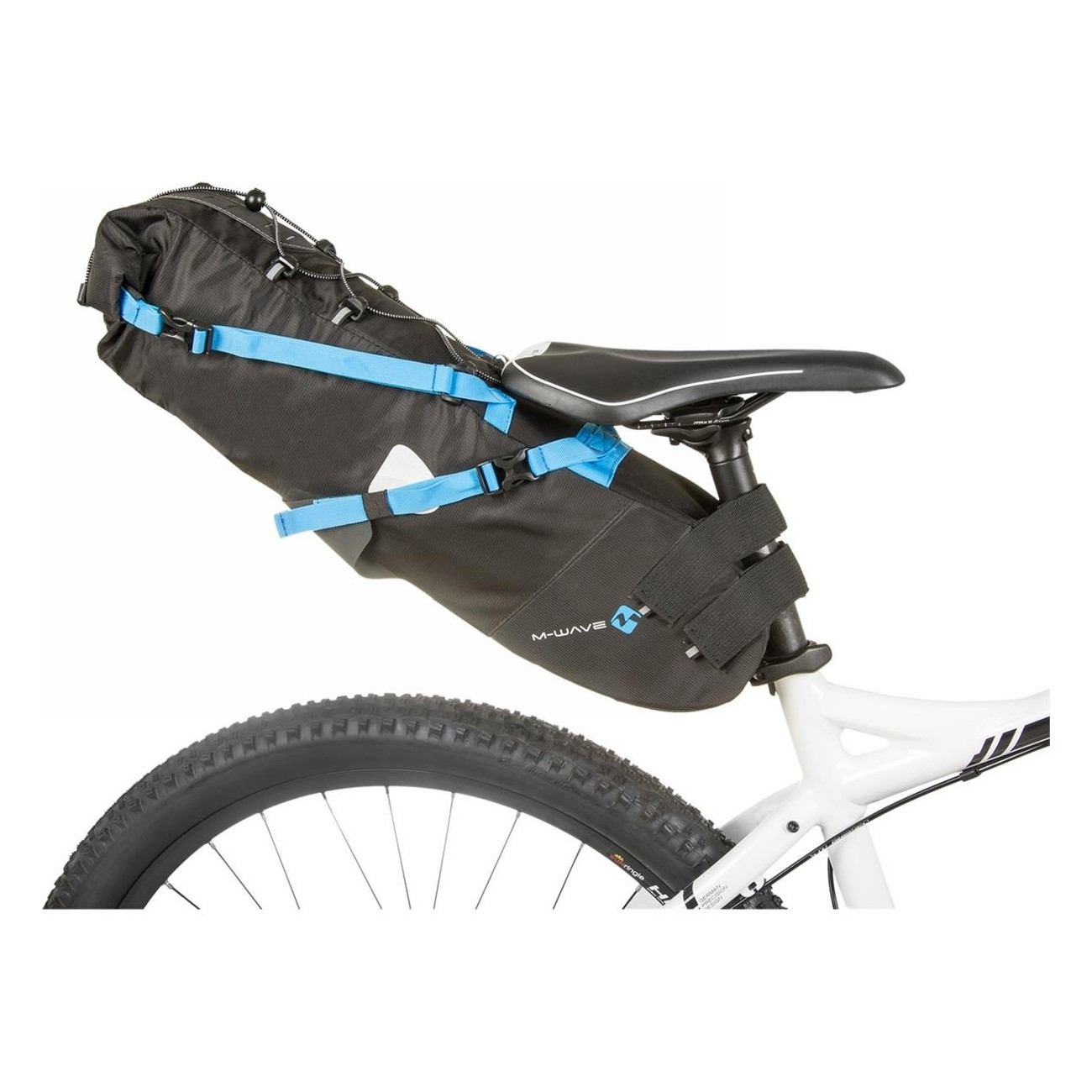 Mochila-Silla Impermeable M-Wave Rough Ride L 11L Negra con Estampado Reflectante - 3