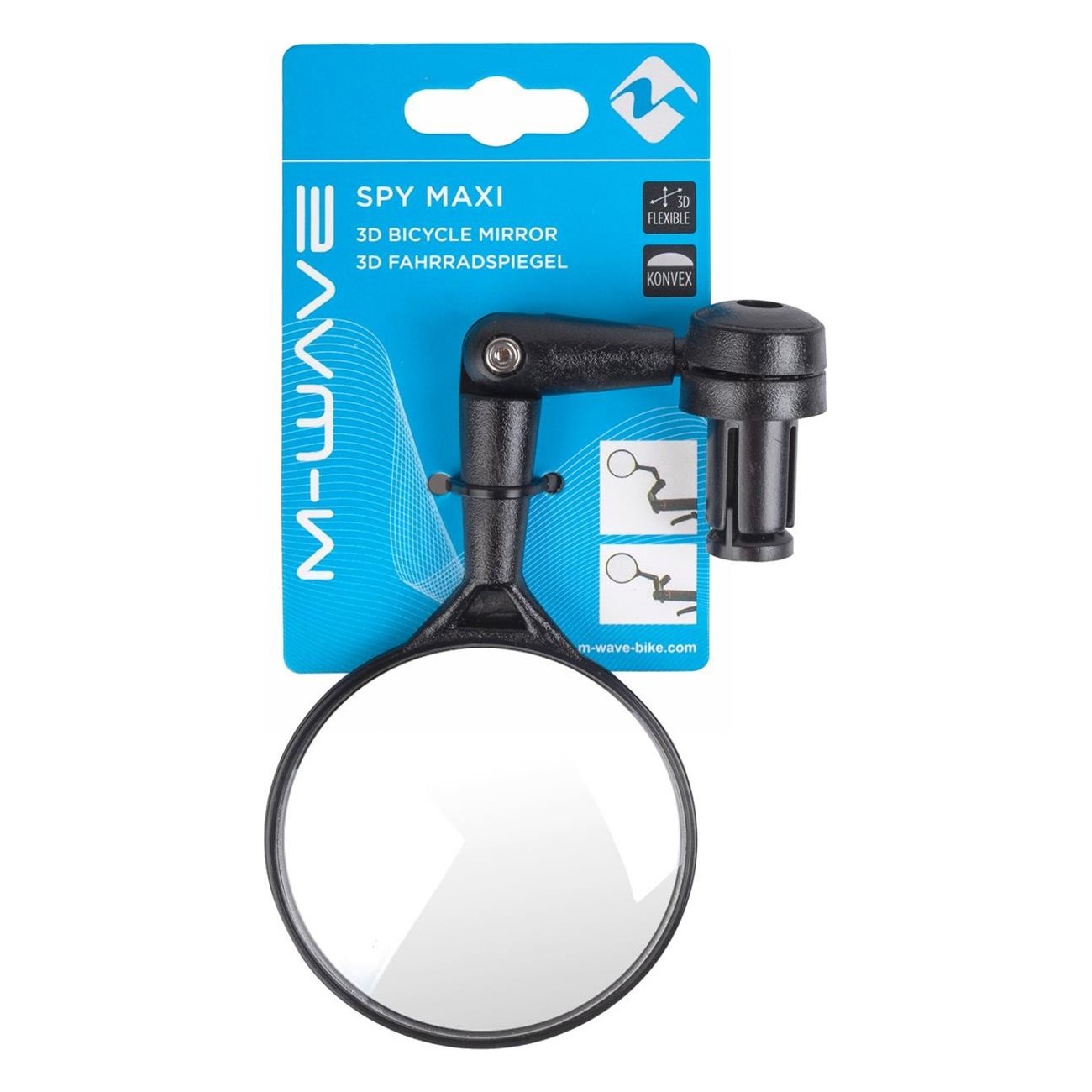 Miroir de vélo Spy Maxi parabolique réglable 76mm noir pour guidon - 4