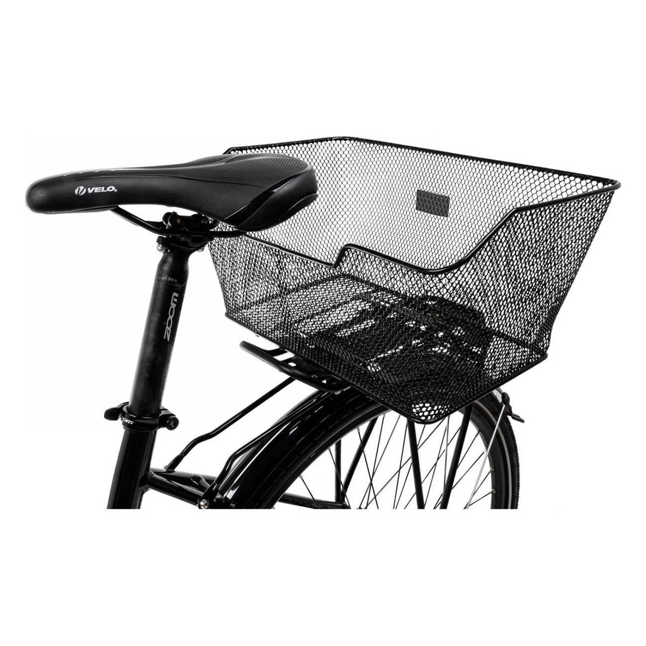 M-Wave XXL Black Steel Rear Basket for Bike Rack 27.5x48.5x23/15 cm - 2