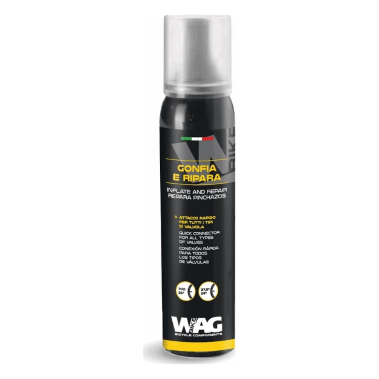 Spray Inflador y Reparador de Neumáticos Wag Fast 100ml con Conexión Universal - 1