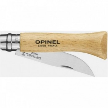 Opinel Viroblock Knife N.6 Inox - 12 Pieces Display, 7 cm Blade, Beech Handle - 2