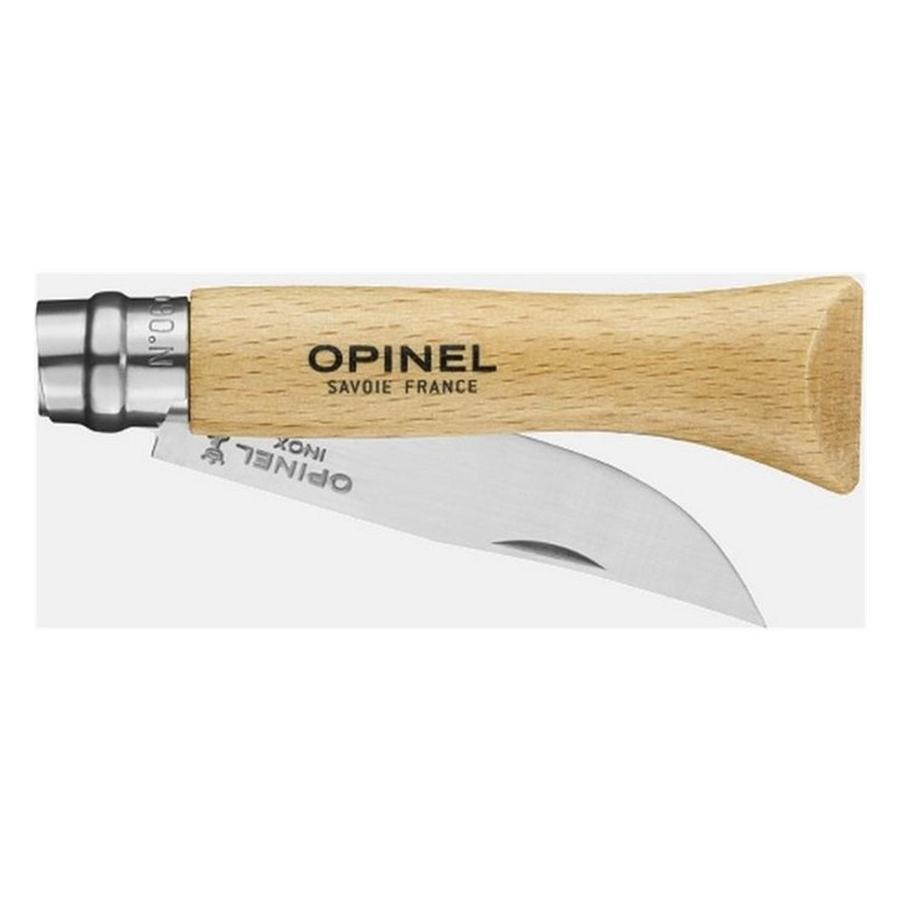 Opinel Viroblock Knife N.6 Inox - 12 Pieces Display, 7 cm Blade, Beech Handle - 2