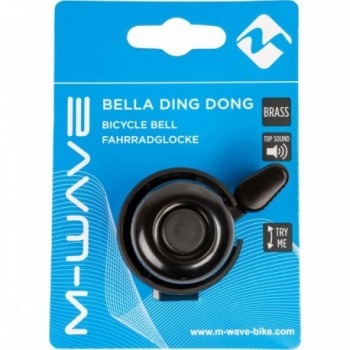 Cloche Ding-Dong Mini en Laiton Noir pour Guidon 22,2 mm M-WAVE - 2