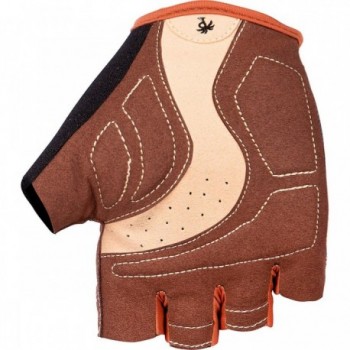 Gants de cyclisme à doigts courts XS Gris-Marron avec paume en Clarino et gel - 2