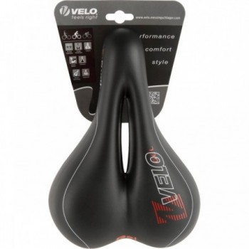 Sella VELO Nero Opaco 255x177 mm, Acciaio con Gel, 477g, Senza Morsetto - 4 - Selle - 4015493250913