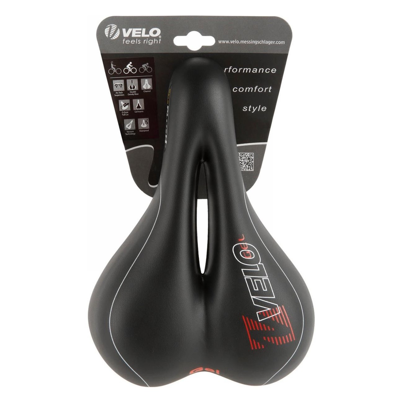 Sella VELO Nero Opaco 255x177 mm, Acciaio con Gel, 477g, Senza Morsetto - 4 - Selle - 4015493250913