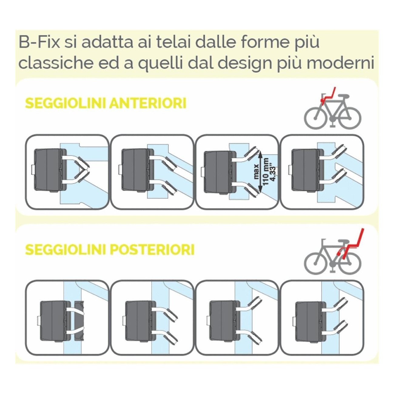 Supporto de Siège B-Fix Noir pour Fixation Avant et Arrière à Vélo - 2