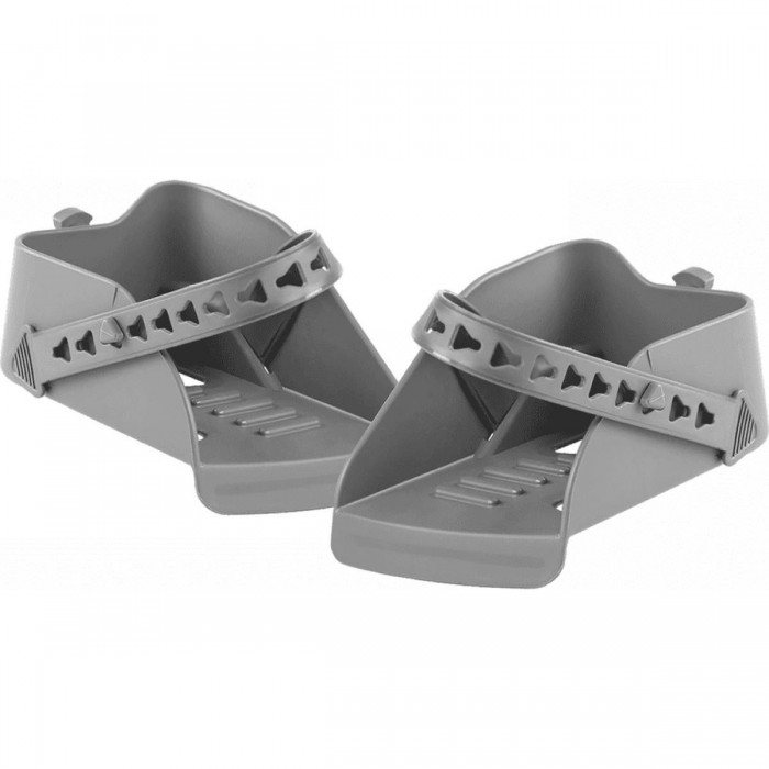 Dark Gray Replacement Footrests for NFUN BRIOSO Seat - Pair with Straps - 1