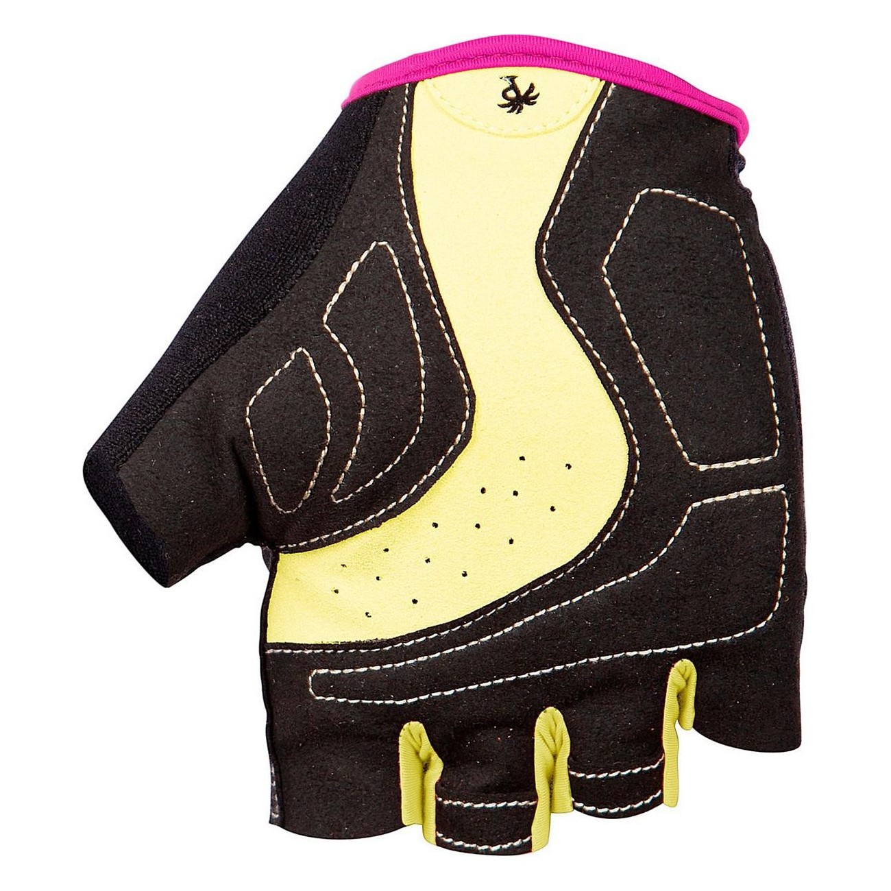 Short Finger Gloves with Clarino Palm and Gel Padding - Size XXL, Black & Colorful - 2