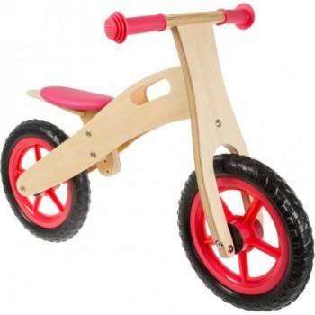 Wooden Racing Bike for Kids 12 Inches, Red, with Adjustable Seat - 1