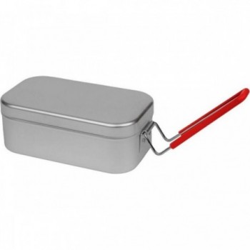 Small Aluminum Mess Tin 310R with Red Handle for Camping and Hiking - 1