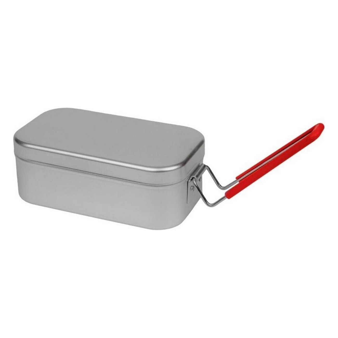 Small Aluminum Mess Tin 310R with Red Handle for Camping and Hiking - 1