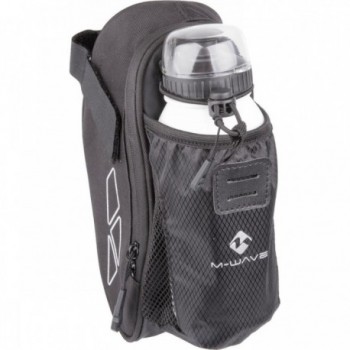 Waterproof Saddle Bag Amsterdam Bottle M-Wave Black with Reflective Print - 2