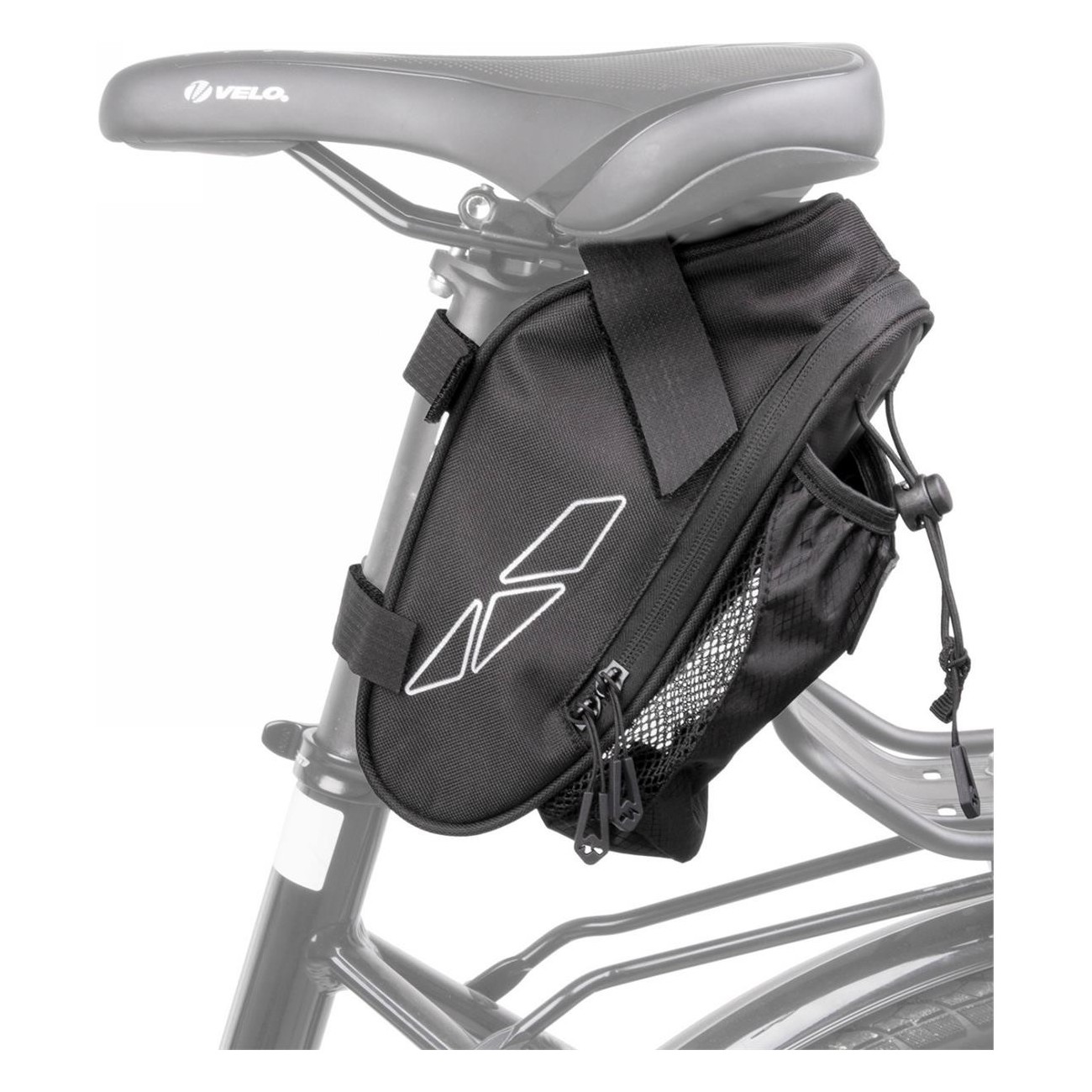 Waterproof Saddle Bag Amsterdam Bottle M-Wave Black with Reflective Print - 3