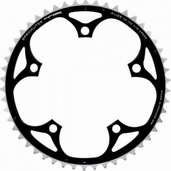 Single Chainring 53 Teeth Black for 9/10 Speed, BCD 110mm, 5 Arms, T.A. Compatible - 1