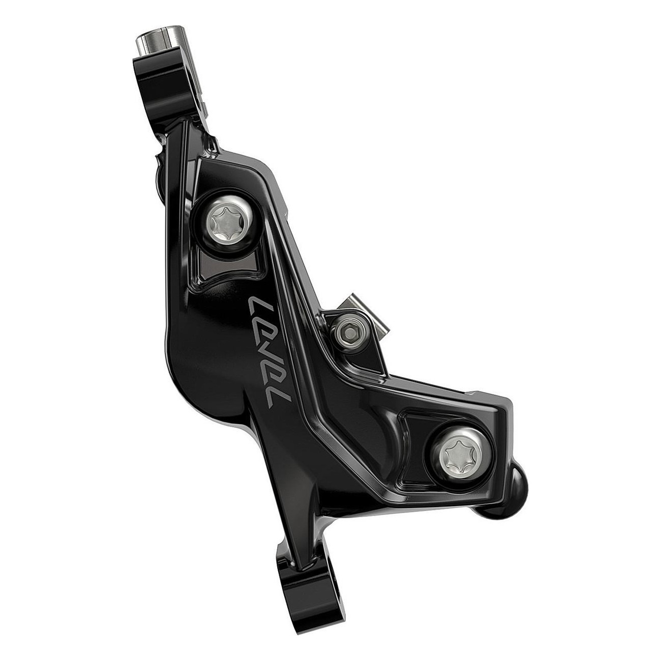 Freno Posteriore SRAM Level Silver Stealth Nero - 4 Pistoni, Cavo 2000mm, Senza Rotore/Adattatore - 5 - Pinze e comandi - 071084