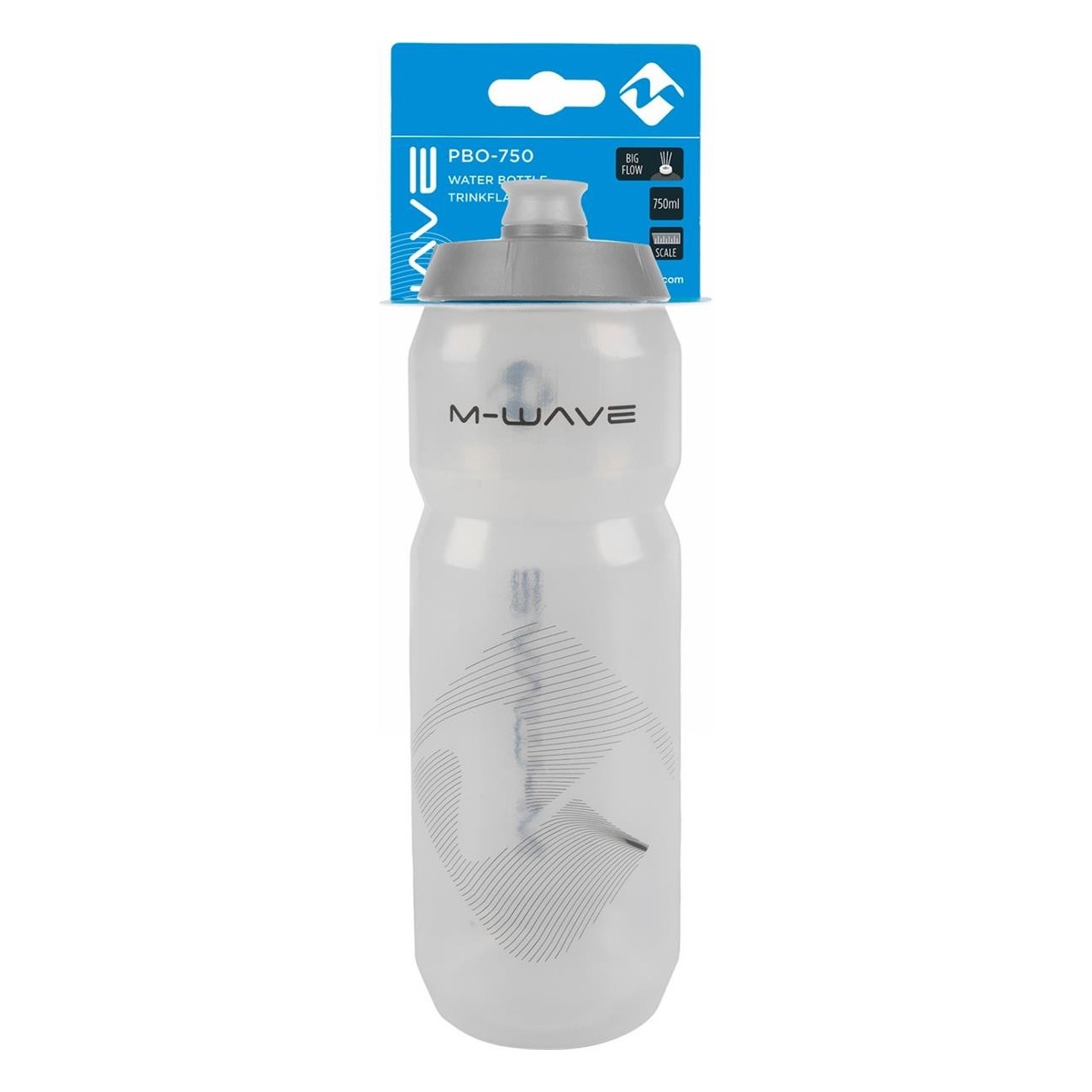 M-Wave 750ml Transparent and Silver Plastic Water Bottle - 4