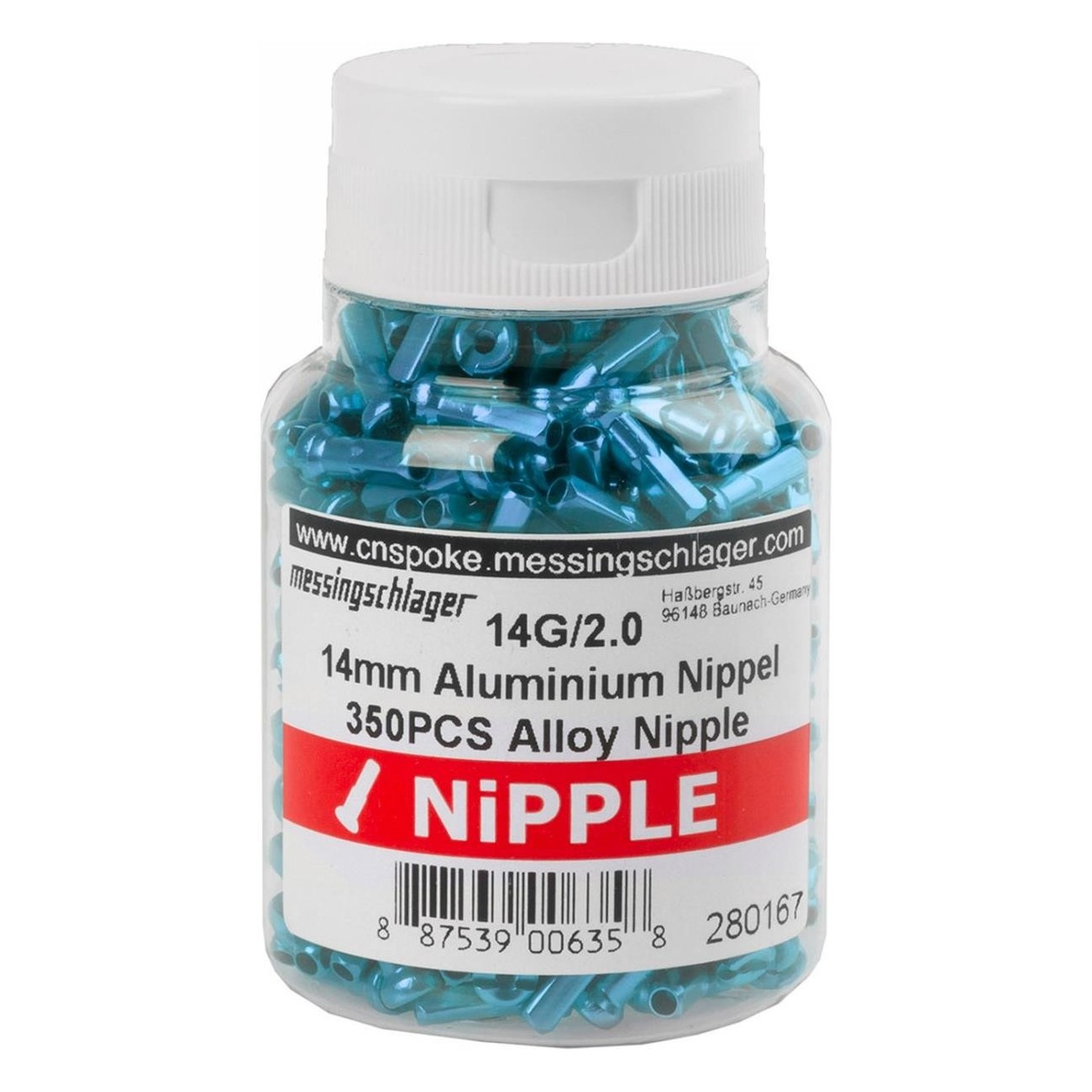 Nipples en Aluminium Bleu 14 mm - Paquet de 400 Pièces - 2