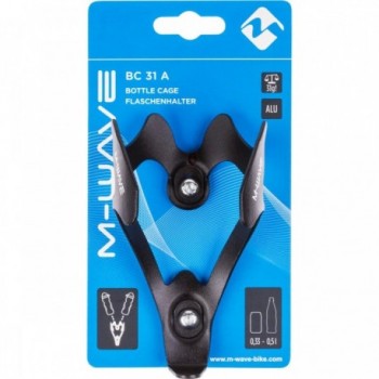 Portabottiglie in Alluminio Nero M-Wave BC 31 A per Bottiglie PET 0,5L - 3 - Portaborraccia - 0698238524742