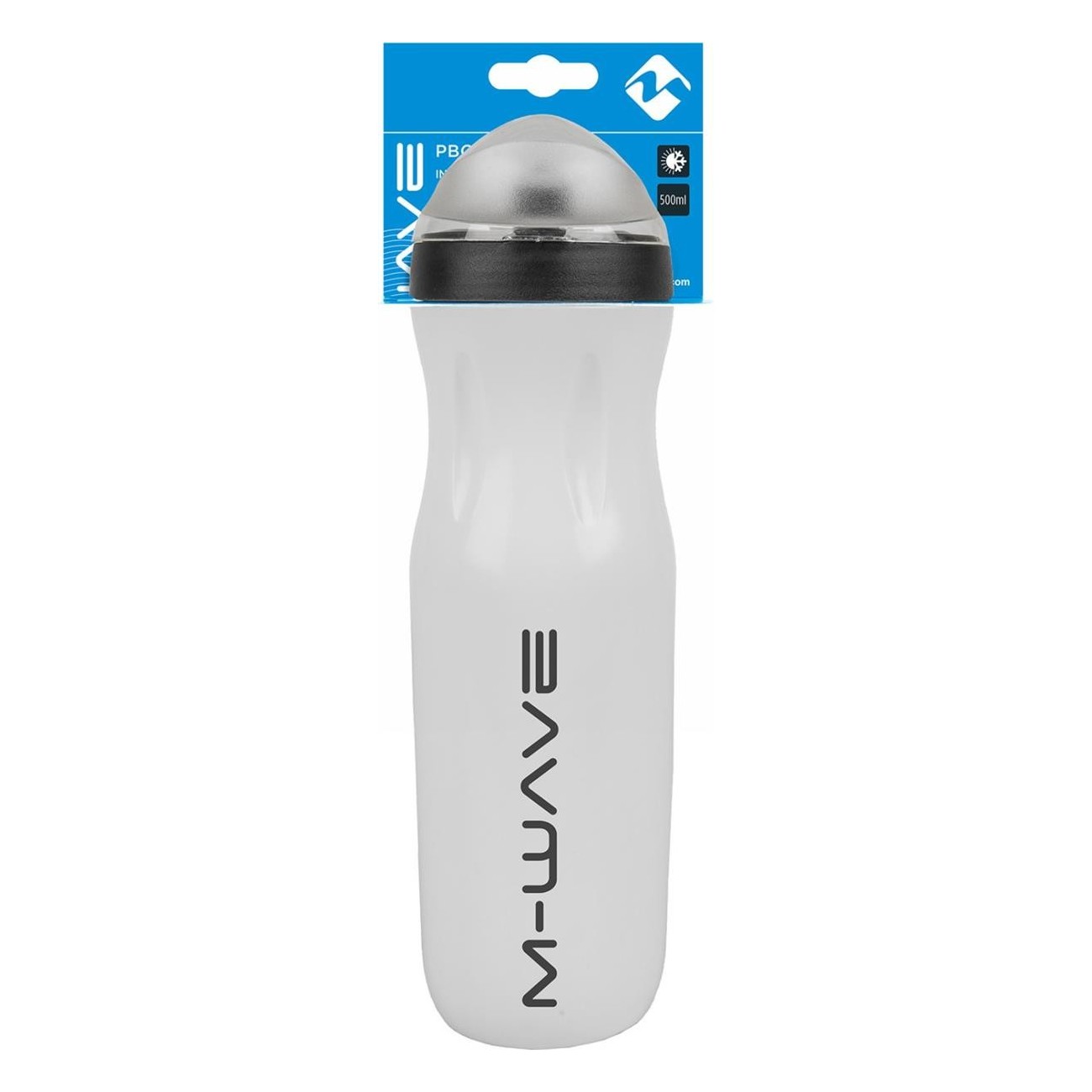 M-Wave 500 ml Thermal Bottle in White/Black Plastic with Retail Packaging - 3