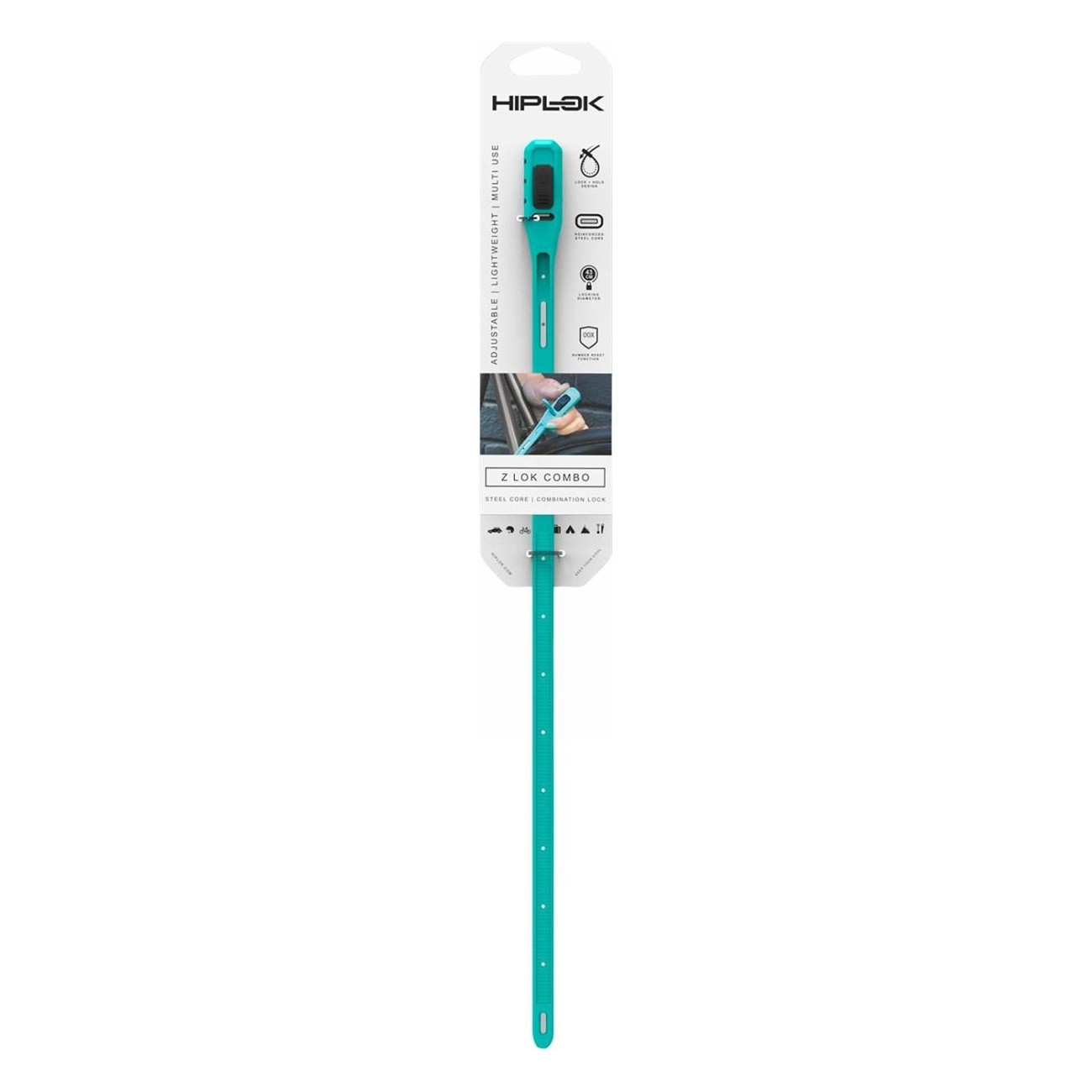 Hiplok Z LOK COMBO Verrou à Sangle Turquoise avec Code à 3 Chiffres, 43 cm - 3