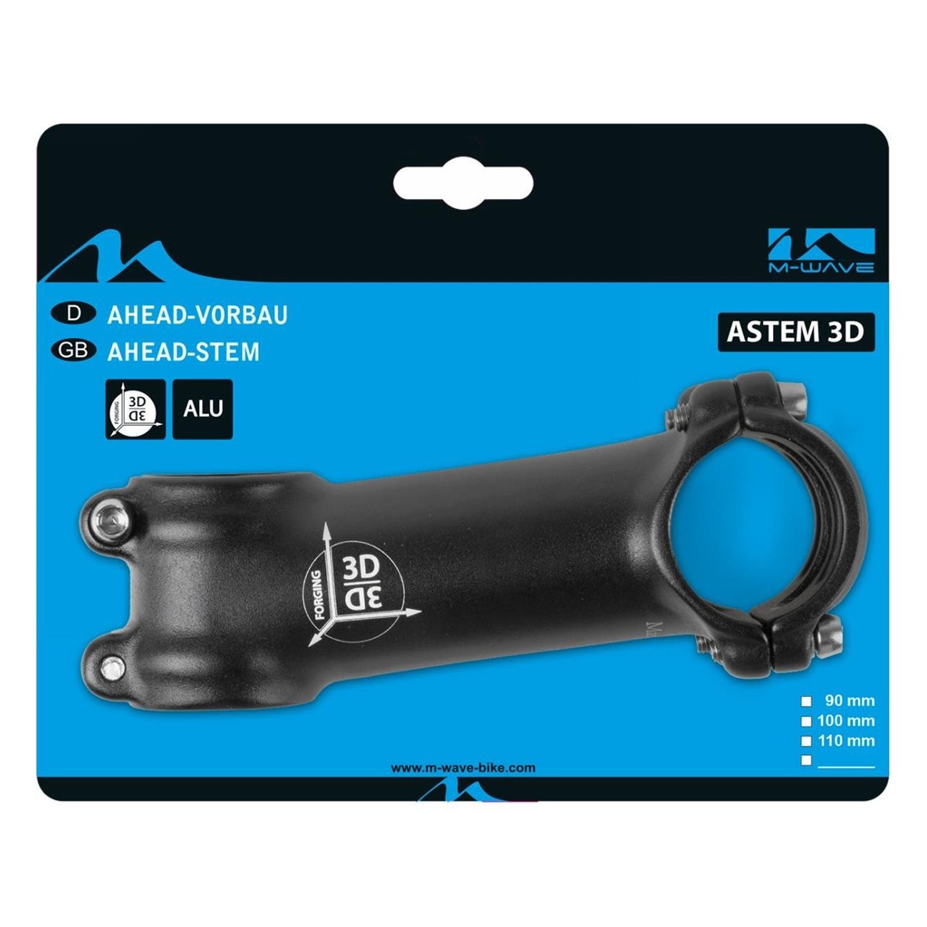 M-Wave Ahead Handlebar Stem 90mm, 7° Black Aluminum, 31.8mm Diameter - 3