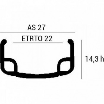 Aro de Aluminio R26 Holanda 1,3/8 36 Agujeros Plata MVTEK - 1