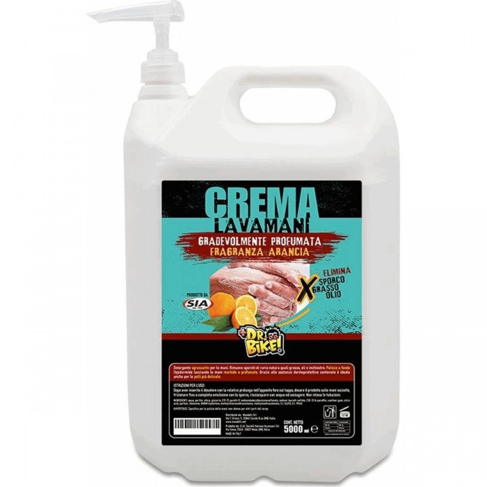 Crema Lavamani Dr.bike all'Arancia 5L per Officine - Detergente Efficace e Profumato - 1 - Creme - 