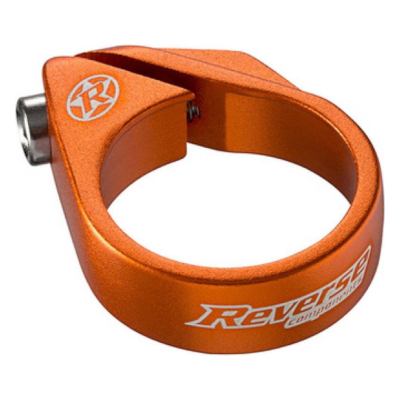 Collier de Selle Reverse Ø34,9 mm Orange avec Boulon Antivol - 1