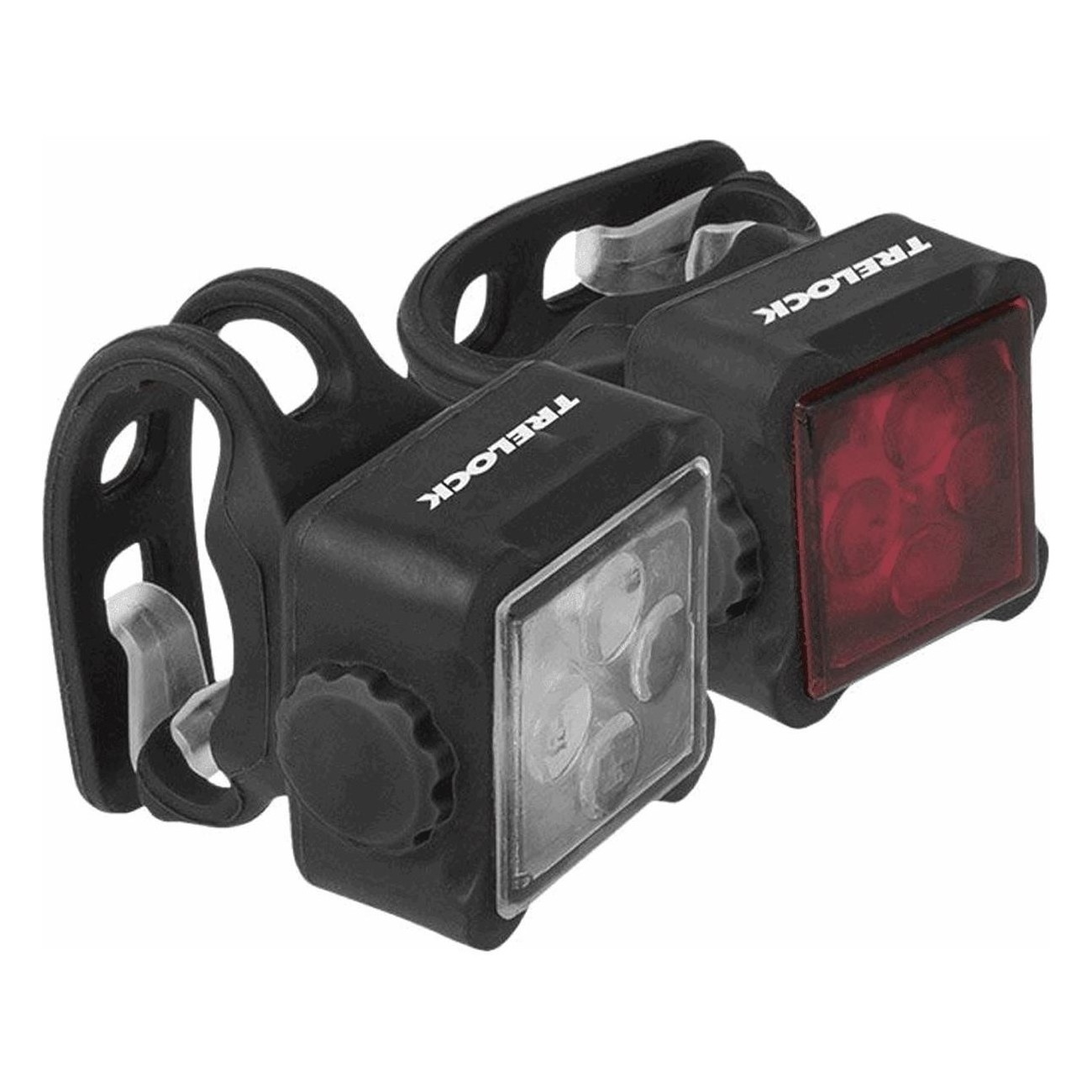 LS260 Squareline Front and Rear Light Set with 4 LEDs, 38+8 Lumens - 1