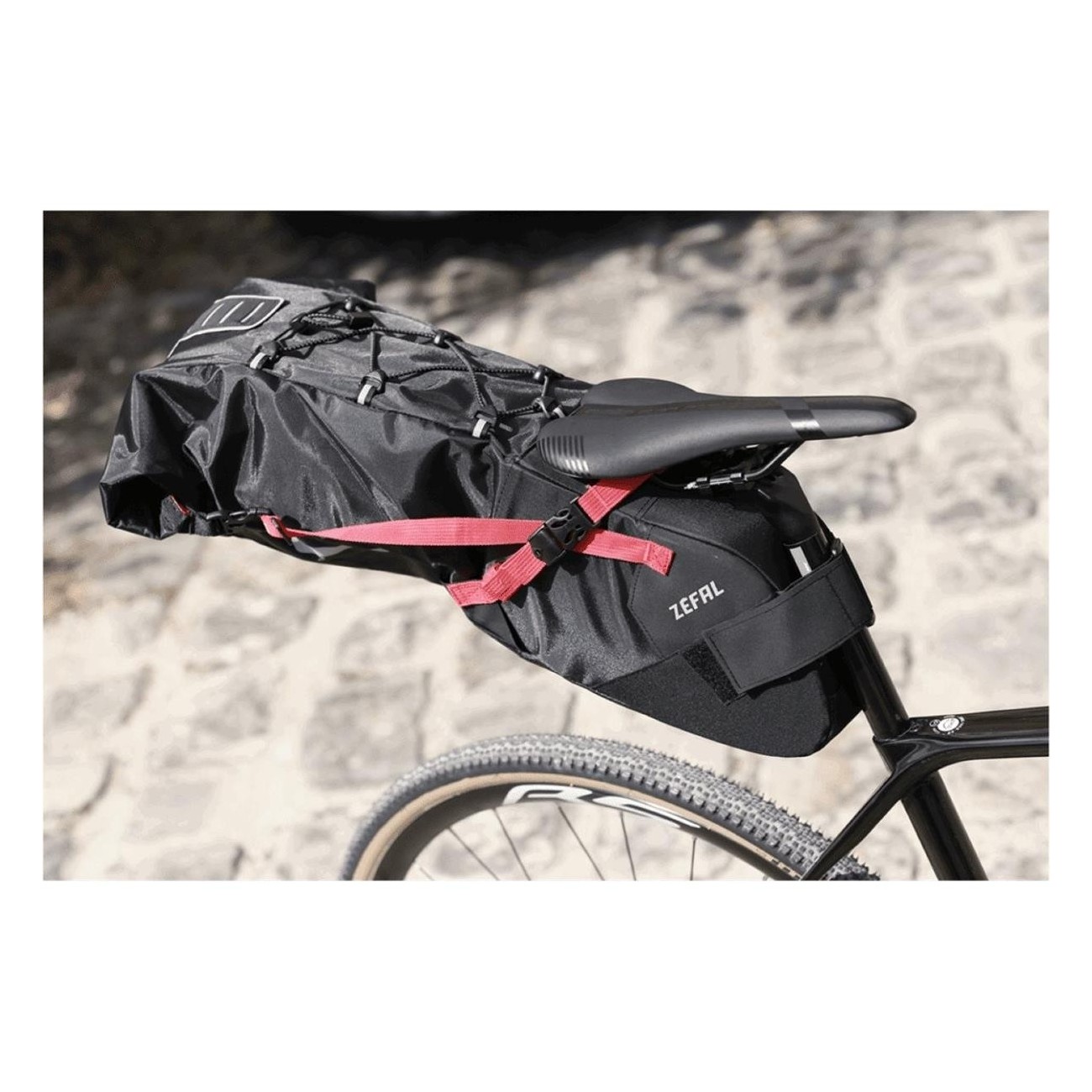 Z Adventure R11 Waterproof Saddle Bag 5-11L Black/Red for Cyclists - 3