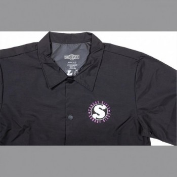 Chaqueta de Viento Sunday Creepy Sweeper - Negro con Detalles Violeta/Blanco, Talla S - 3