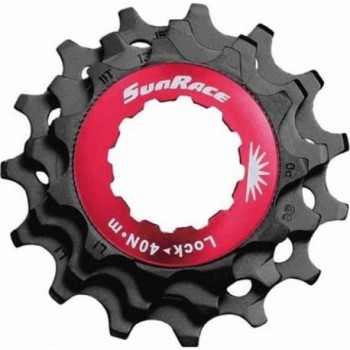 Kit Lockring Rosso e Pignoni 12V in Alluminio Nero per Shimano 11-13-15 SUNRACE - 1 - Cassette - 4710944264142