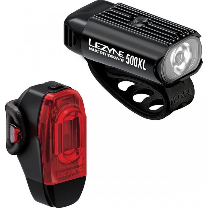 Set de Lumières de Vélo Hecto Drive 500XL et KTV Drive+ avec Support en Silicone Noir - 1