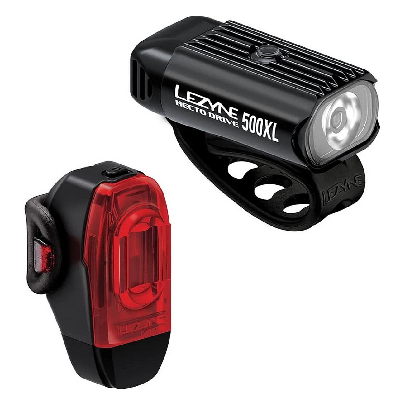 Set de Lumières de Vélo Hecto Drive 500XL et KTV Drive+ avec Support en Silicone Noir - 1