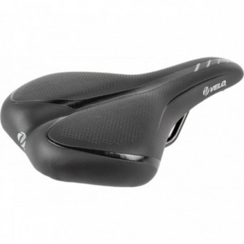 Selle de Trekking Velo Fit Traveller S, 235x143 mm, Noir Brillant avec Rayures Argentées - 1